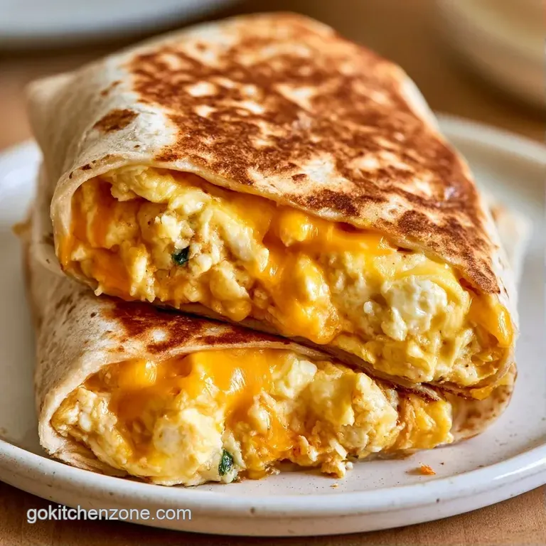 A neatly sliced wrap revealing layers of yellow egg and melted cheese, served on a white plate with a side salad.