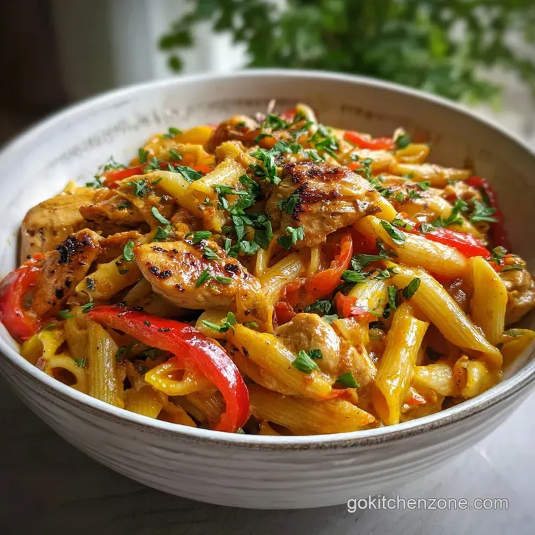 Chicken Fajita Pasta: Velvety One-Pan Meal