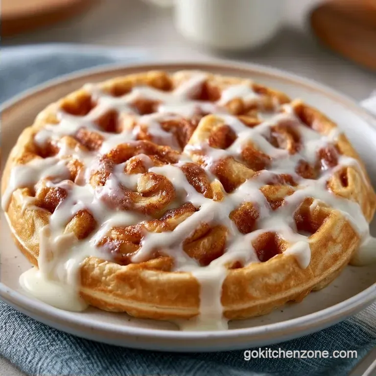 Cinnamon Roll Waffles: With Cream Cheese Glaze