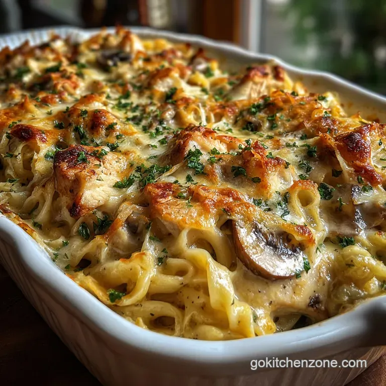 Classic Chicken Tetrazzini Casserole