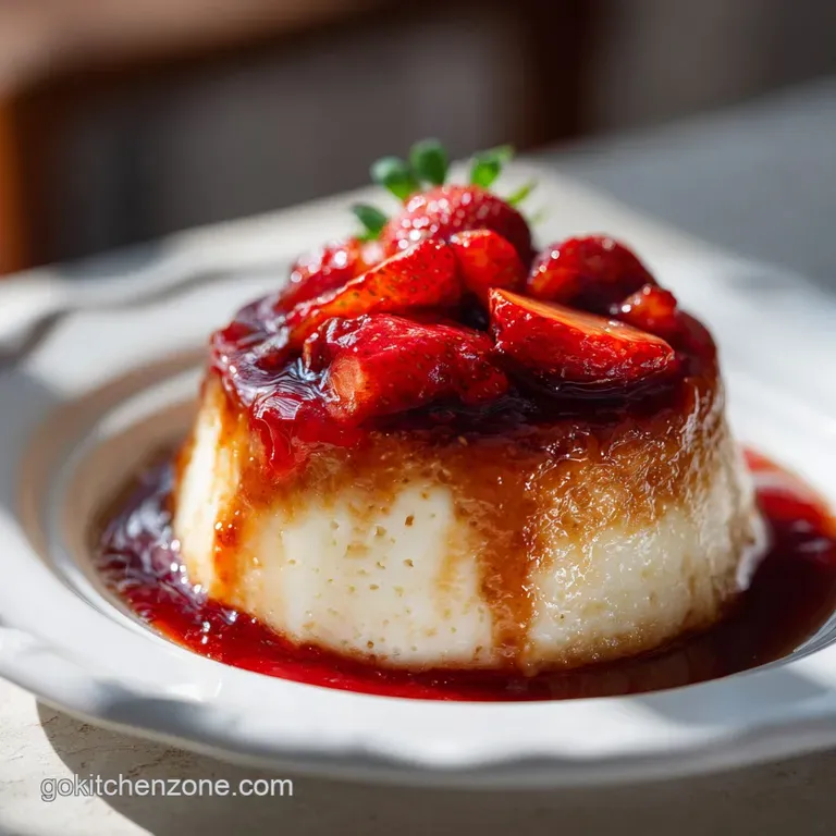 Elegant ramekin of chilled rice pudding; dollop of whipped cream, delicate dusting of cinnamon, mint sprig.