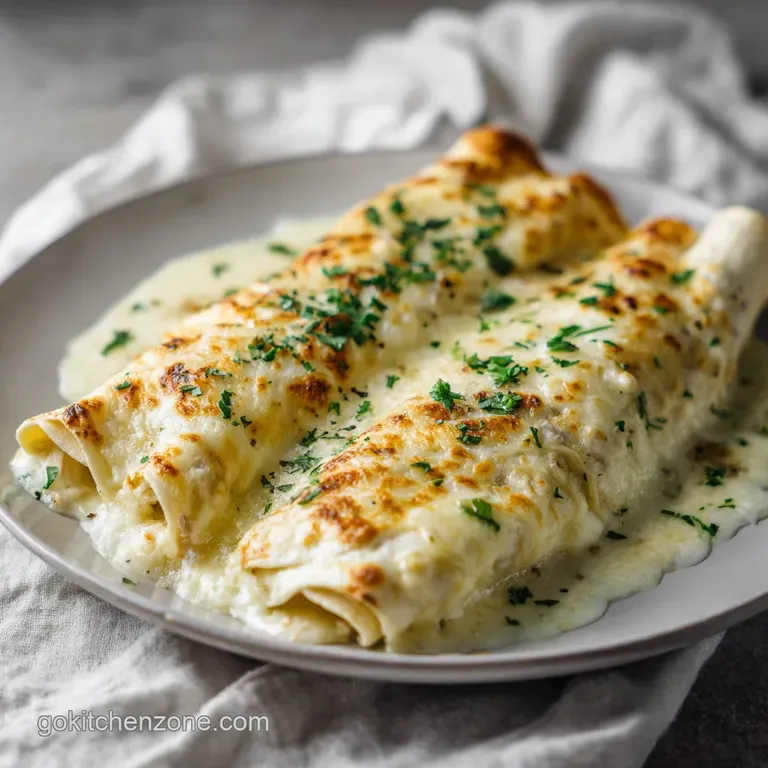 White Chicken Enchiladas: Creamy and Baked