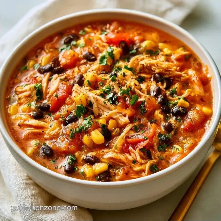 Crockpot Chicken Tortilla Soup with Black Beans