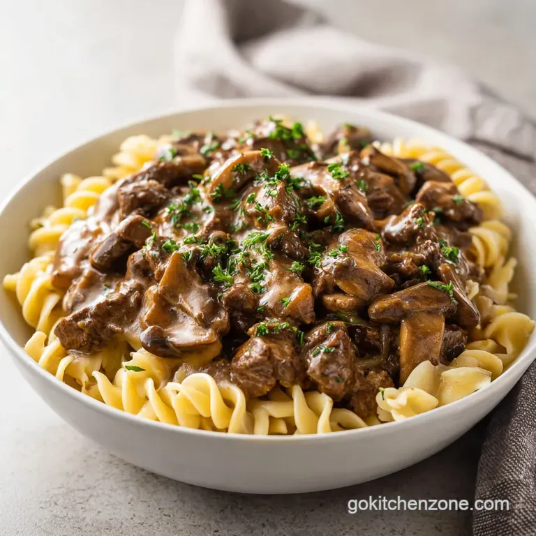 Easy Beef Stroganoff with Velvety Sauce