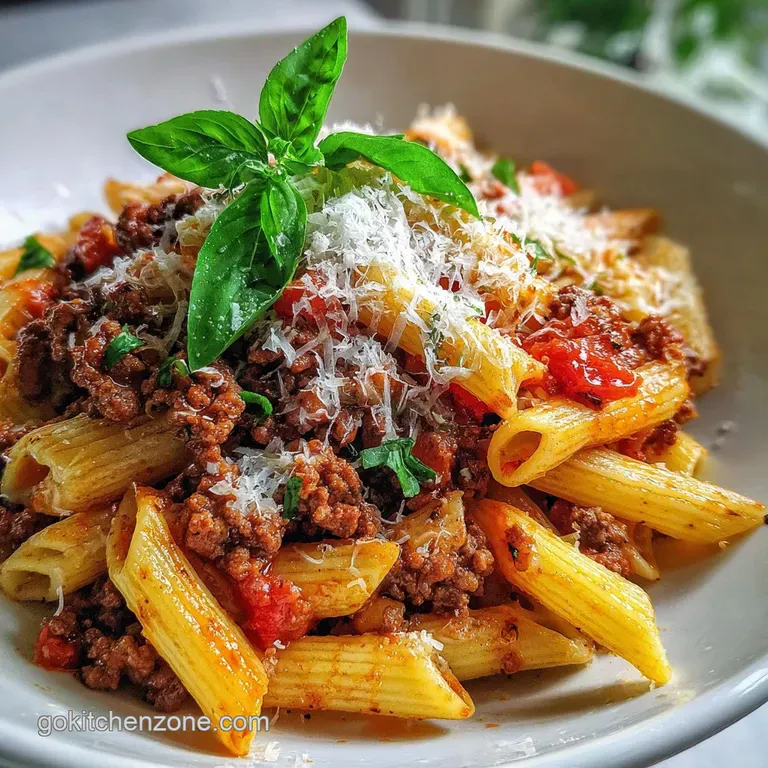 Ground Beef Pasta Recipe with Tomato