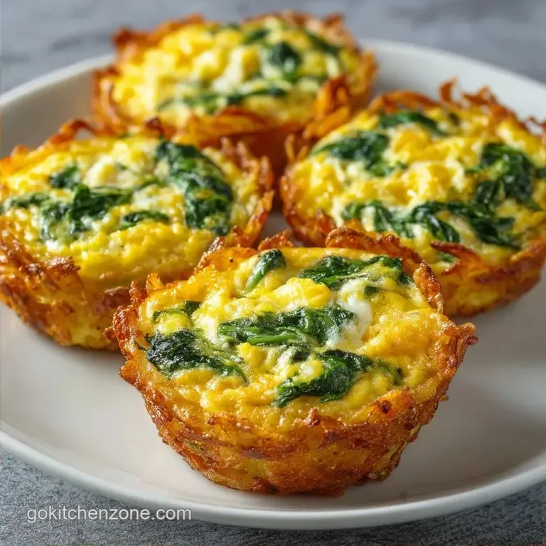 Hash Brown Egg Cups with Spinach: Crispy and Savory