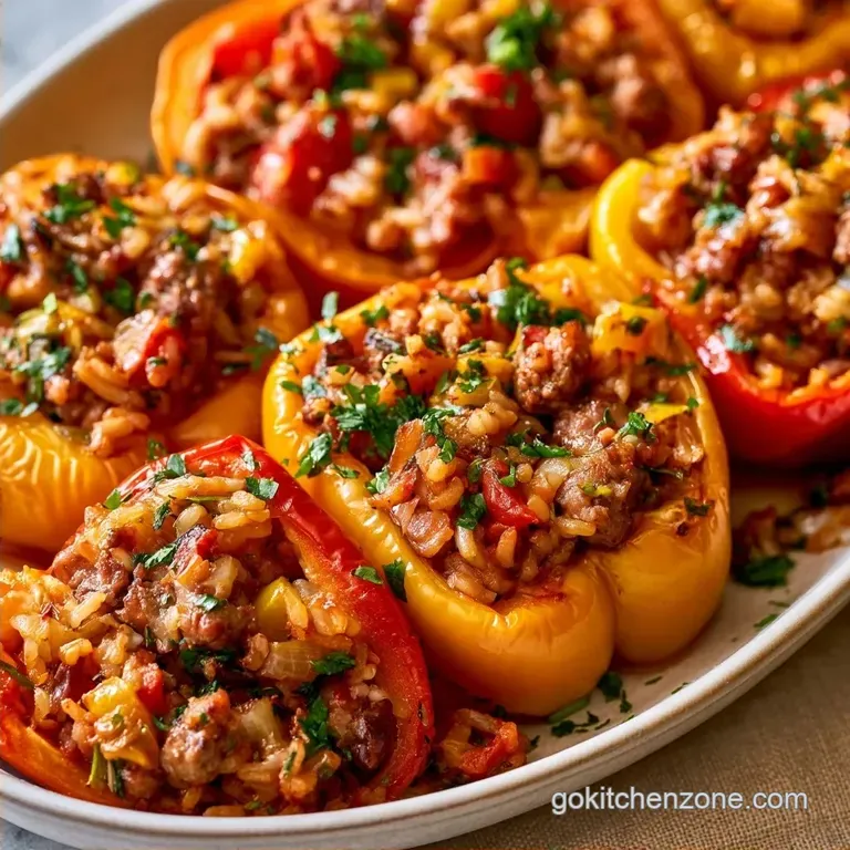 Healthy Crockpot Stuffed Peppers