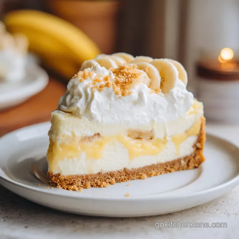 No Bake Banana Pudding Cheesecake: Silky and Creamy