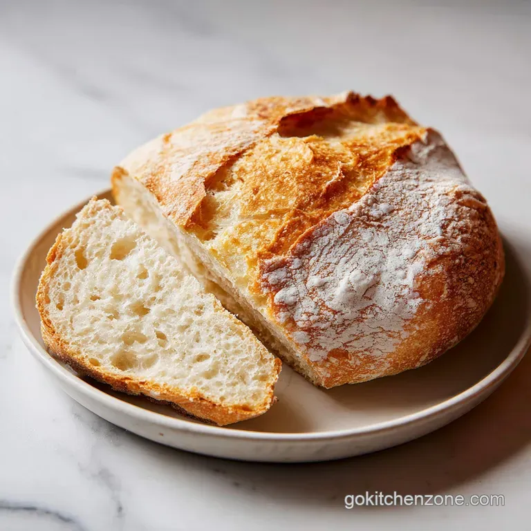 A warm loaf of artisan bread artfully sliced on a wooden board, with steam gently rising.