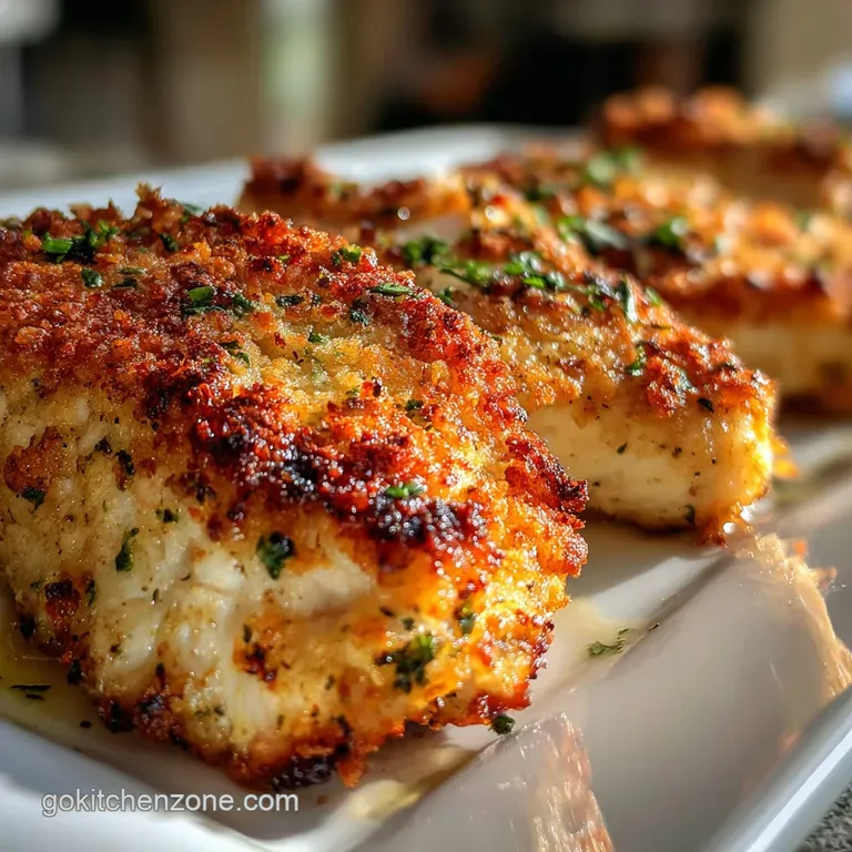 Crisp parmesan chicken served with bright lemon wedges. Steaming green beans offer a vibrant contrast to the golden crust.