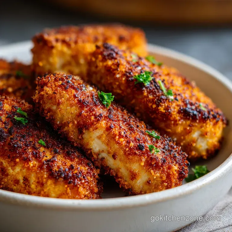 Sliced golden poultry fillets served on a white ceramic plate beside steamed asparagus and a wedge of fresh lemon.