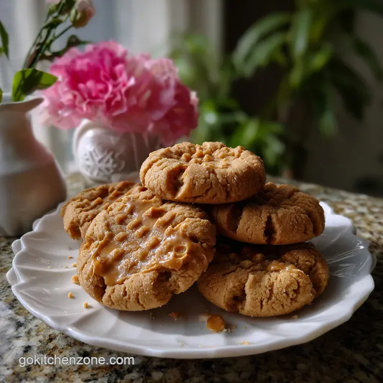 Warm, inviting cookies arranged artfully on a rustic wooden board. The contrasting colors of peanut butter and chocolate c...