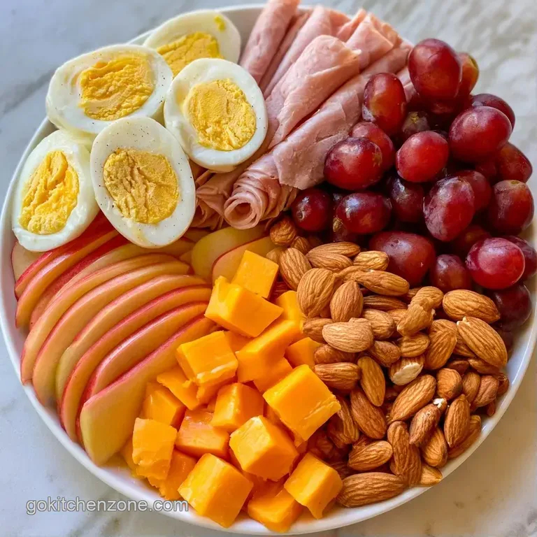 Neatly arranged compartments of bright orange carrots, green grapes, and creamy eggs in a sleek modern bento box.