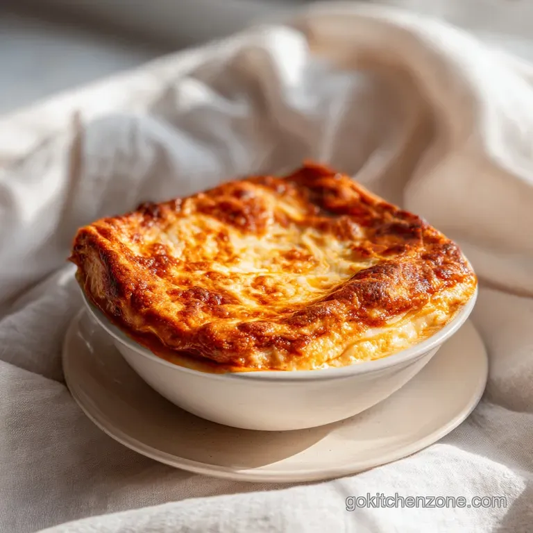 A generous slice of bubbling lasagna, topped with melted cheese and a sprinkle of fresh parsley, served elegantly.