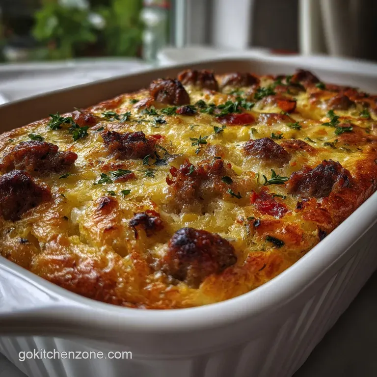 High-Protein Sausage Hash Brown Breakfast Casserole