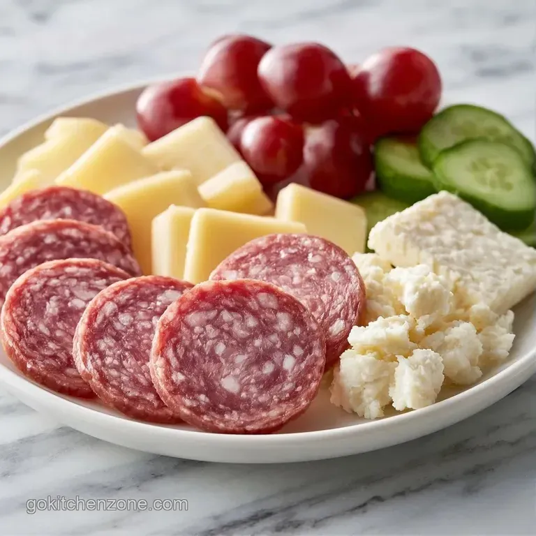 Artfully arranged cured meat circles, cubed white cheddar, and glistening olives on a dark slate serving platter.