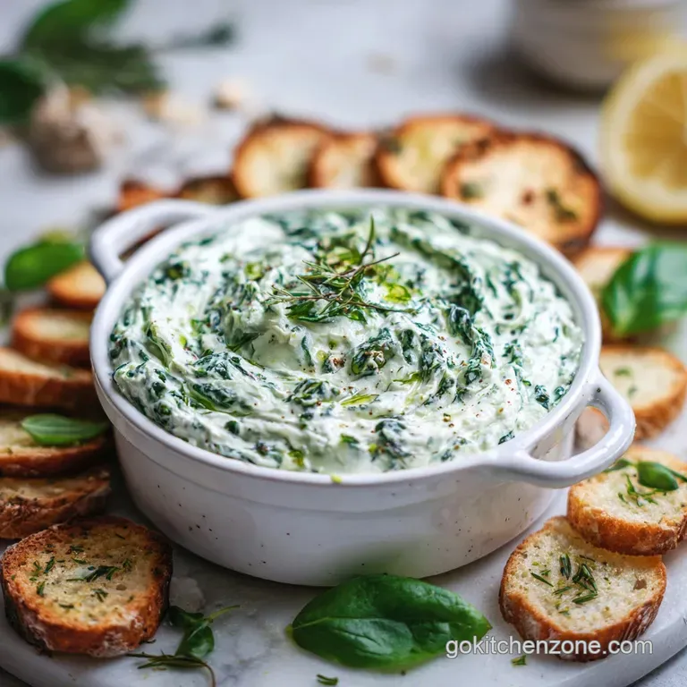 Spinach Dip: Velvety Center Crackling Crust