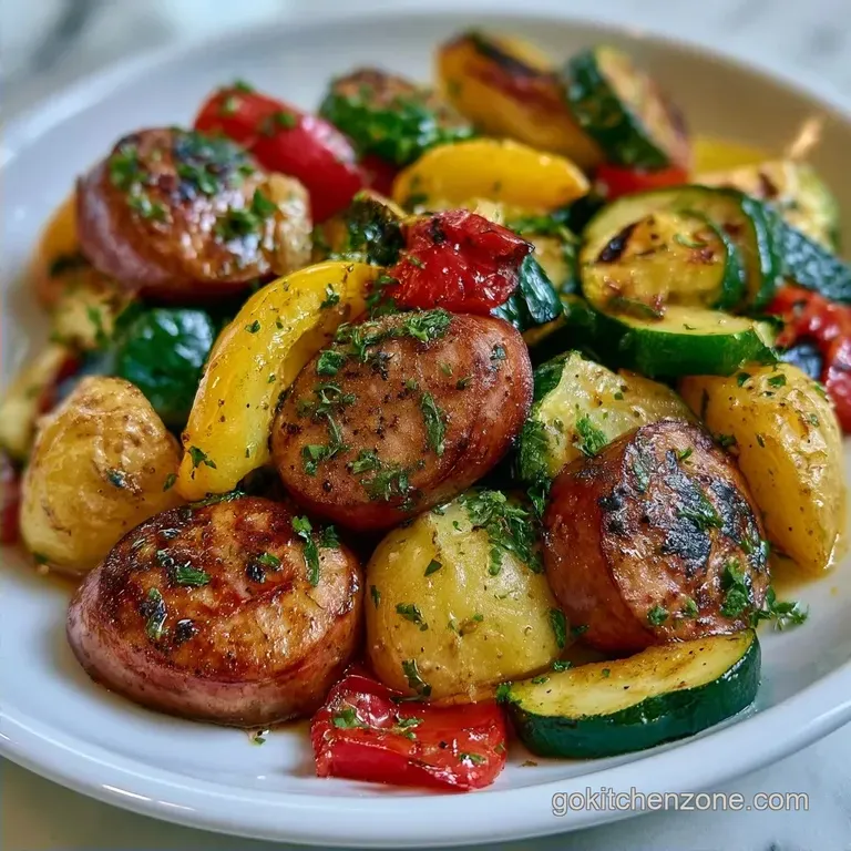 Grilled Summer Sausage Veggie Foil Pack: Smoky and Charred