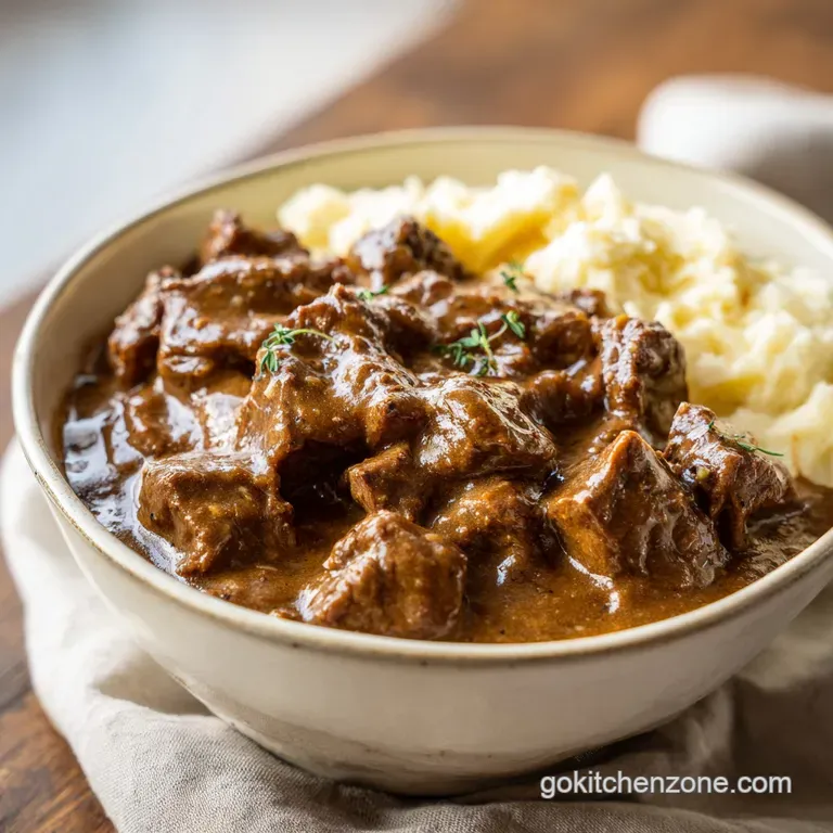 Tender Beef Tips and Gravy