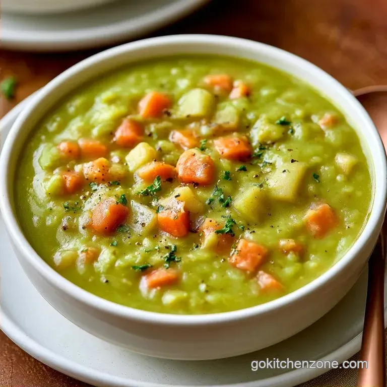 Crockpot Split Pea Soup Vegetarian with Root Vegetables