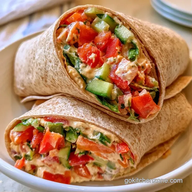 Colorful sliced wraps arranged on a slate board next to a bowl of creamy dip and a sprinkle of smoked paprika.