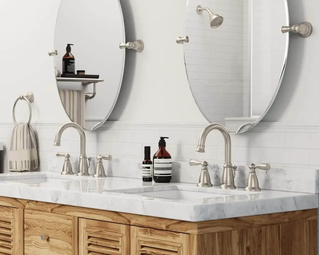 Brush Nickel Bathroom Mirrors