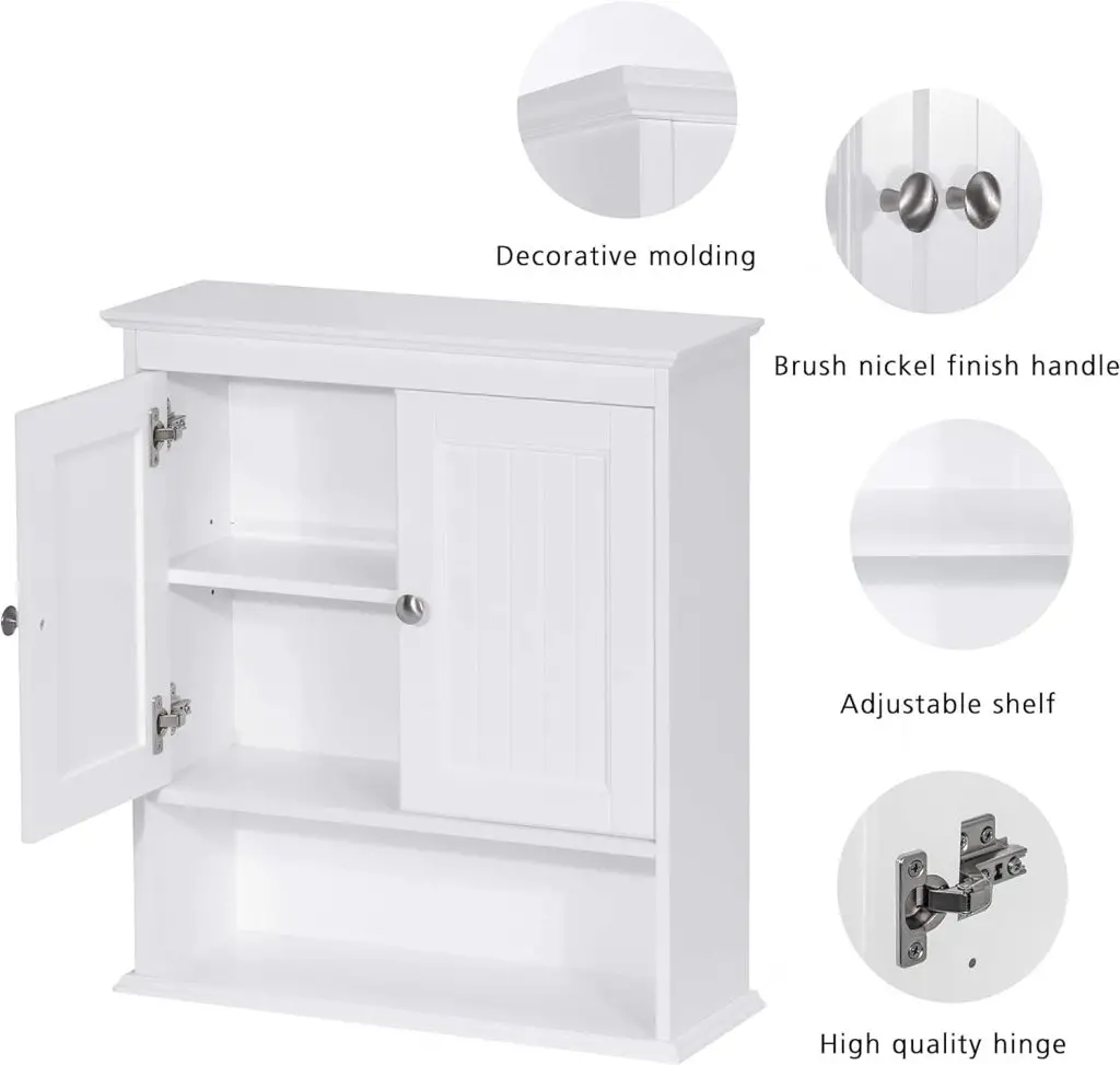 Spirich Home Bathroom Cabinet Wall Mounted with Doors